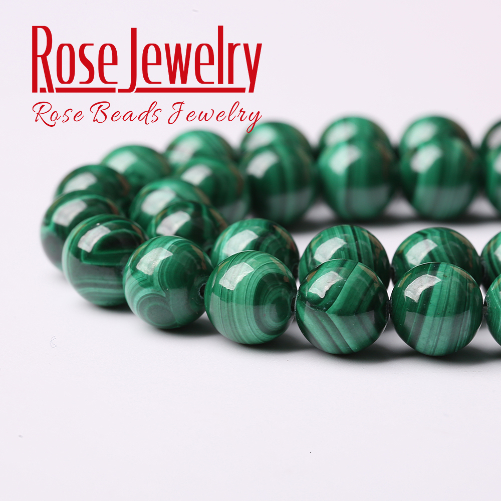 Other Wholesale Natural Malachite Round Loose Stone Beads Bracelet Necklace Needlework Beads For Jewelry Making 46810 mm 15 inches 230325