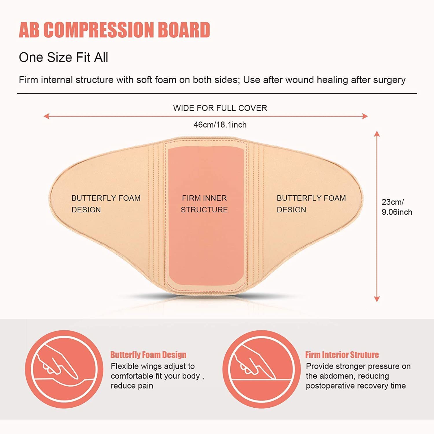 Waist Tummy Shaper HEXIN Ab Board Post Surgery Compression Board Skin-Friendly Lipo Foam Flattening Abdominal Board Tummy Tuck Postpartum Recovery 230