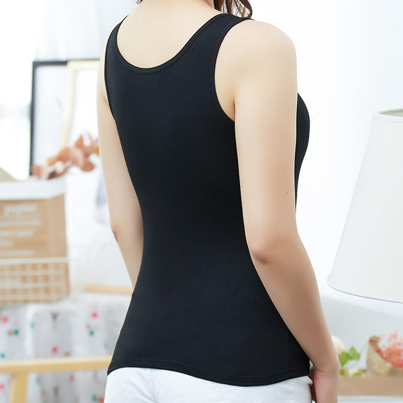 Camisoles Tanks Camisole Women's Modal Round Neck Slim Fit Versatile Outside Wear Black Bottoming Shirt Short Section Inside Large Size Top 23032