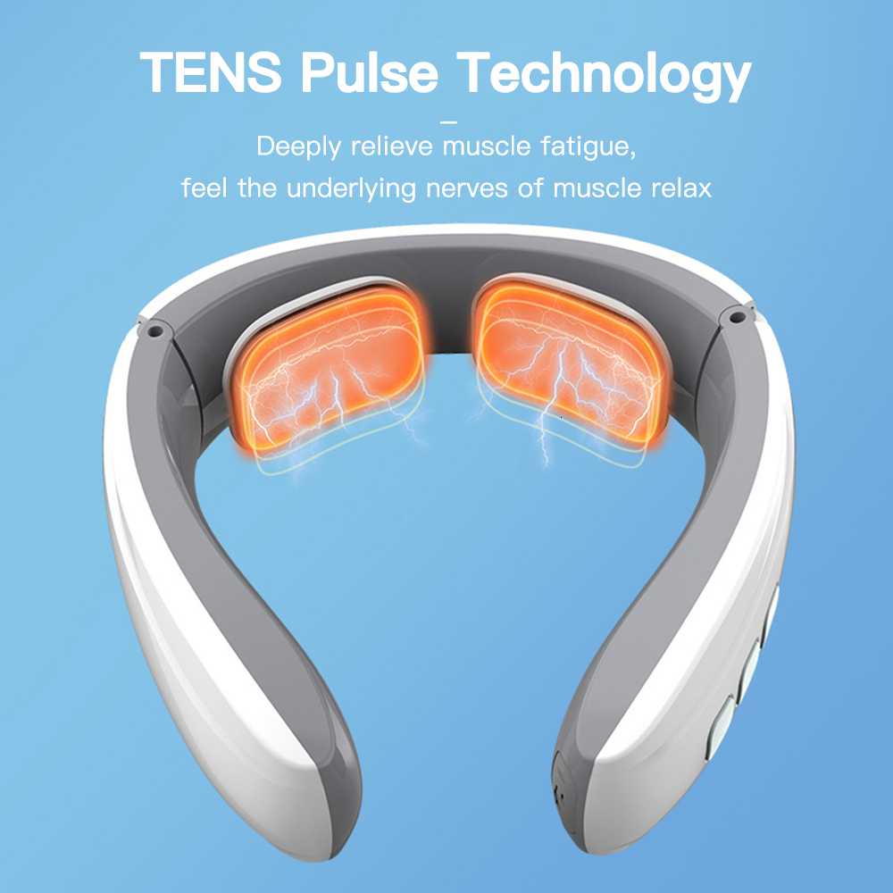 Massaging Neck Pillowws Neck Massager Electric Pulse Infrared Heating Neck Pain Relief Health Care Relaxation Tool Rechargeable Cervical Massager 2303