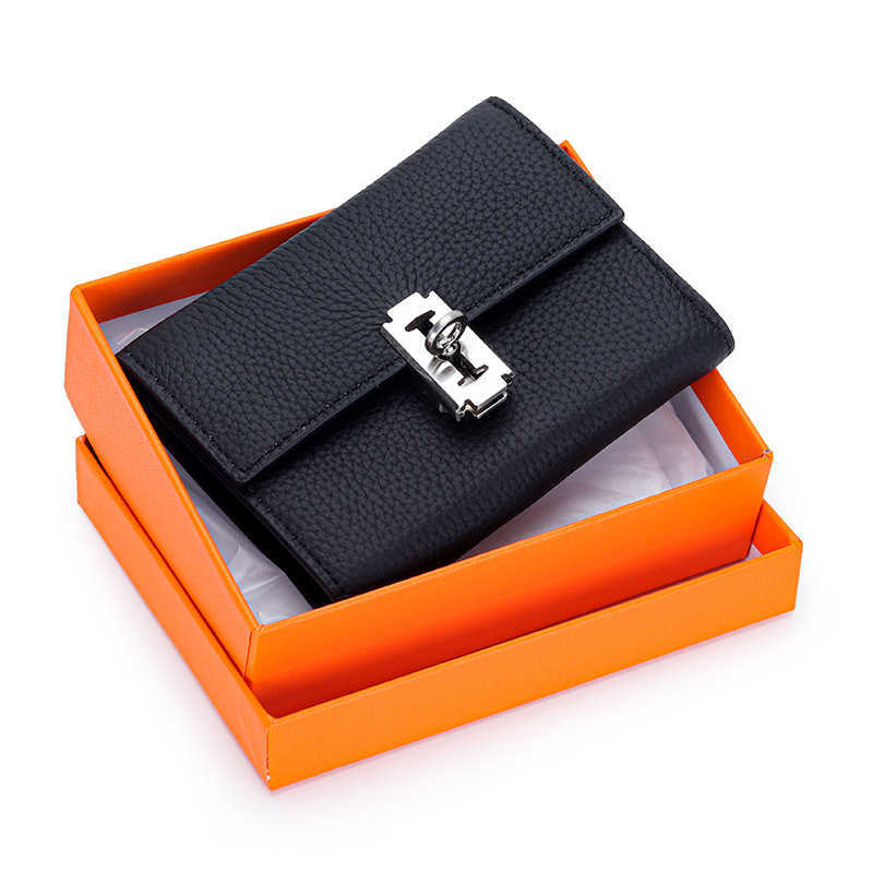 Wallets Korean Niche Brand Short Genuine Leather Simple Wallet Zipper Exquisite Wallet Portable Card Holder Coin Purse Wallets for Women G230327