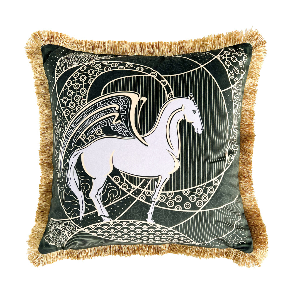 2023 Brand Design Giraffe Horse Silk Pillowcase Sofa Throw Pillow Chair Car Cushion Cover Home Decoration Fashion Pillow