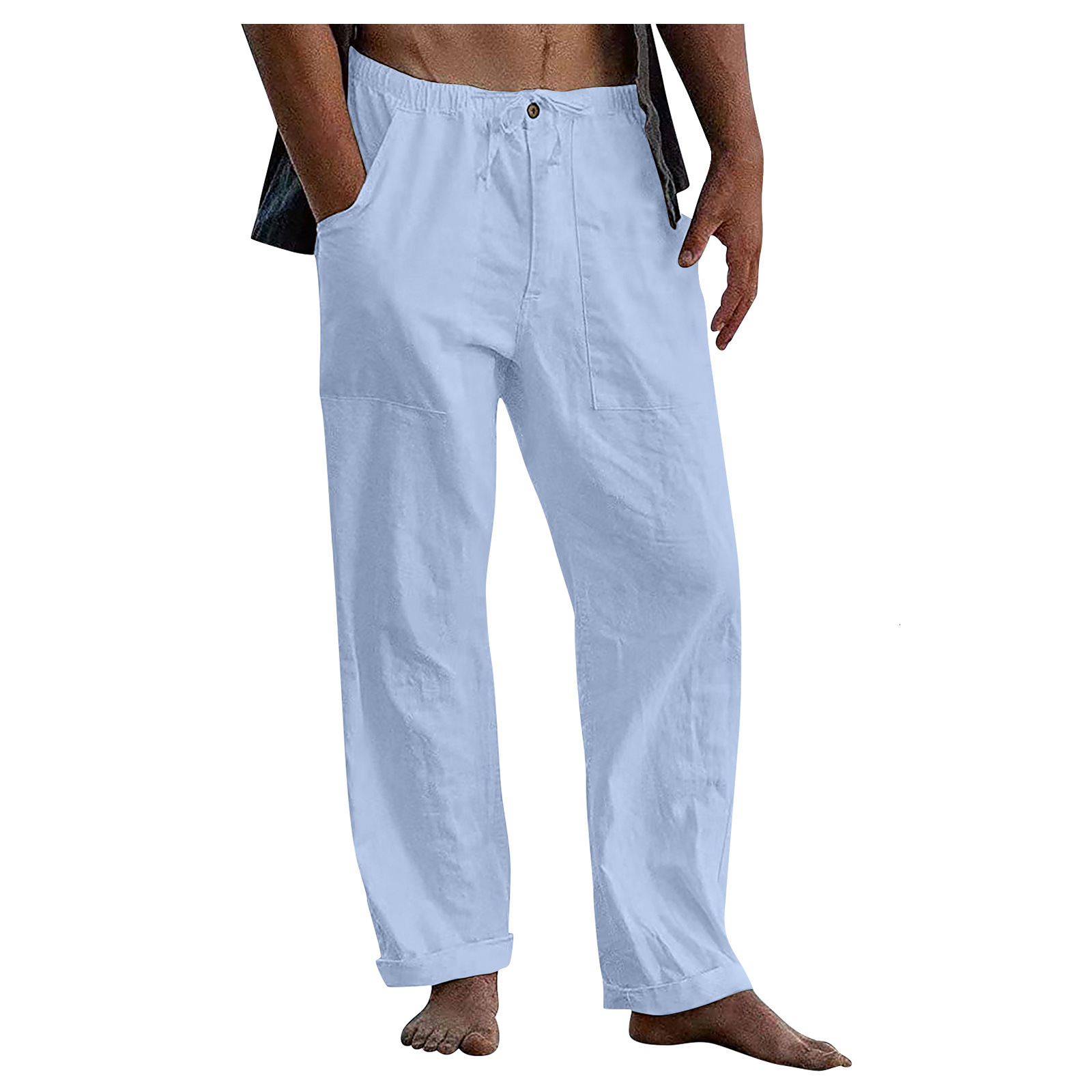 Men's Pants Men's Casual Cotton Linen Pants Male Summer Large Size Breathable Solid Color Trousers Sports Fitness Streetwear S-5XL 230327