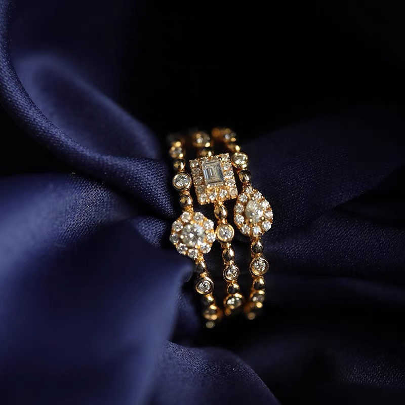 Band Rings Trendy Korean Women's Dainty Ring Concise Geometry Zirconia Gold Color Stacking Rings Crystal Jewelry Dropship Suppliers R742 Z0327