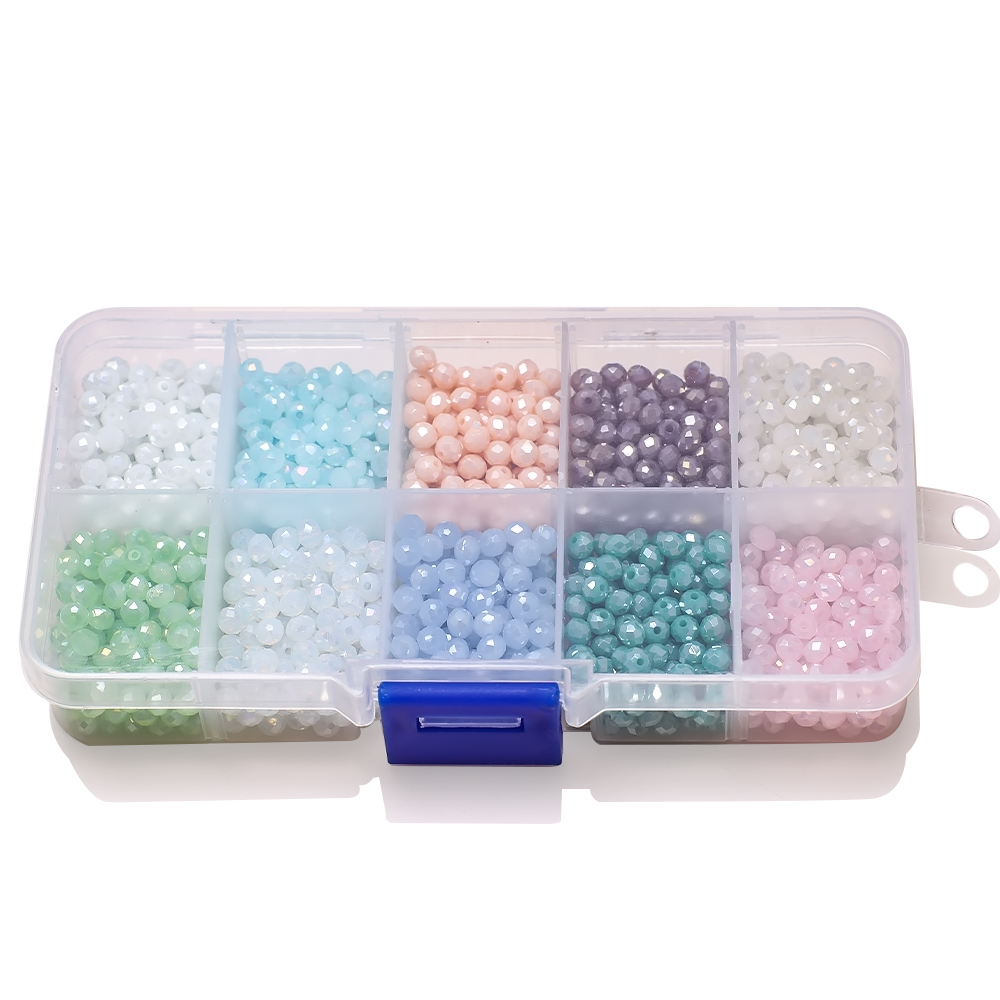 Other 4 6 8mm AB Rondelle Glass Faceted Beads for Jewelry Making DIY for Woman Briollete Crystal Round Loose Spacer Beaded Needlework 230325