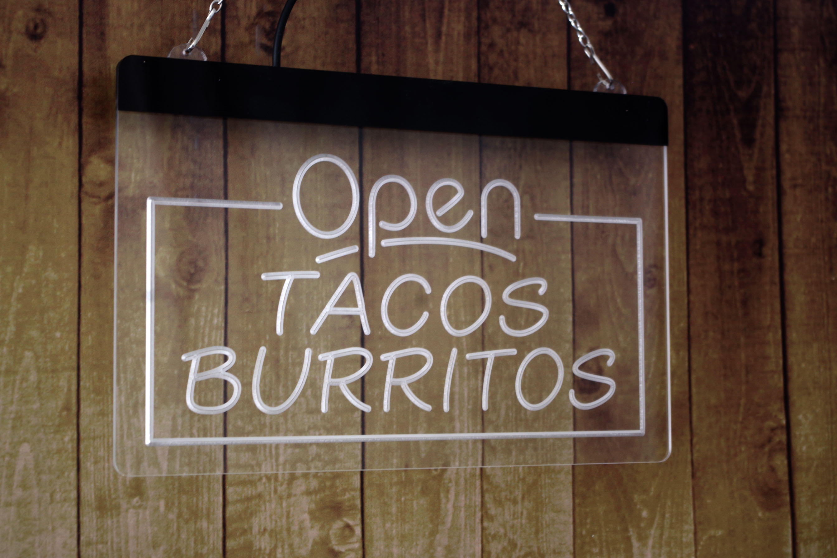 TR3505 LED Strip Lights Sign Open Tacos Burritos Bar Pub Restaurant 3D Engraving Free Design Wholesale Retail