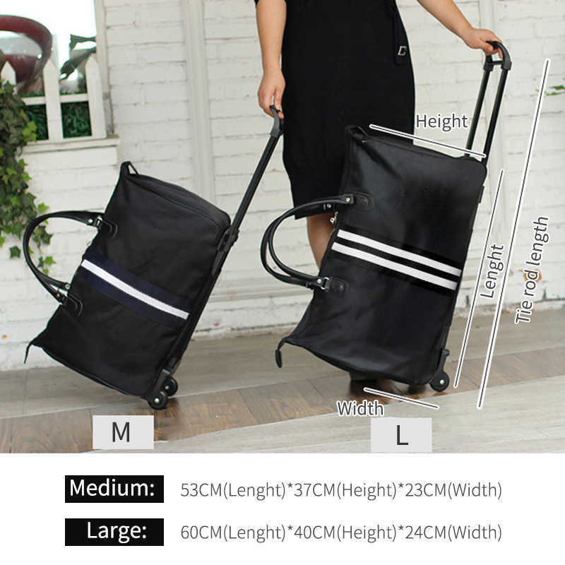 Duffel Bags Wheeled Bag For Women Travel bag with 2 Wheels Trolly Bag For Traveling Large Rolling Hand Cabin Luggage Suitcase Bags XA225ZC J230327