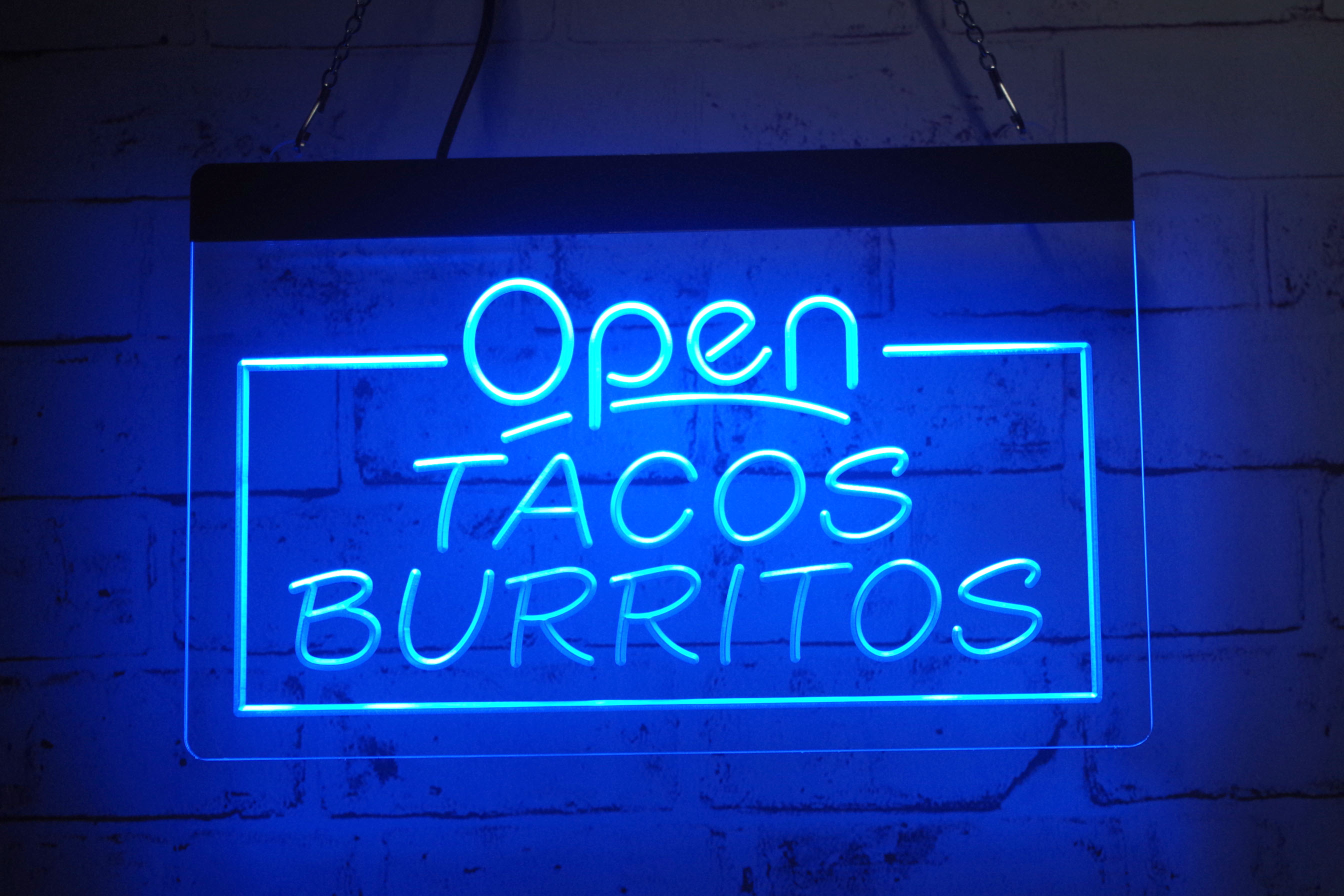 TR3505 LED Strip Lights Sign Open Tacos Burritos Bar Pub Restaurant 3D Engraving Free Design Wholesale Retail