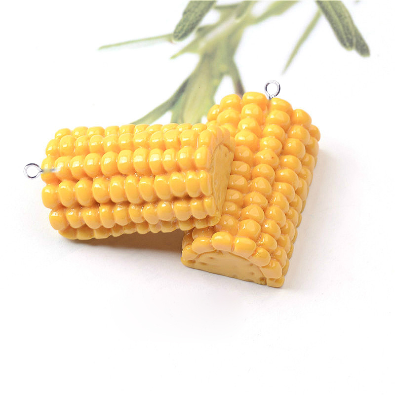 Charms 10pcs Resin Charms Simulation Food Maize Corn Pendants For Handmade Decoration Earring Jewelry Making Cute Floating Craft C181 230325