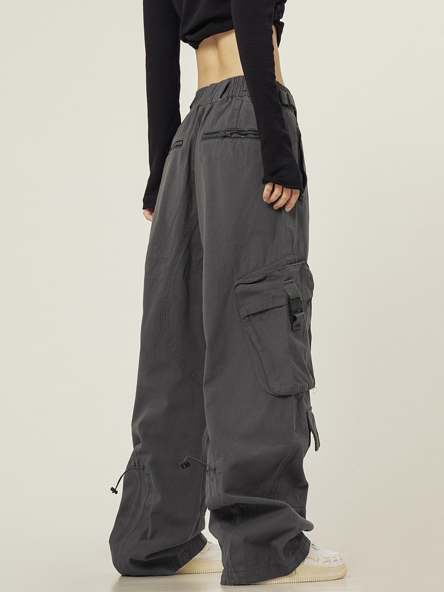 Men's Pants American street multi pocket functional overalls for men and women ins trendy high street minority loose wide leg casual 230327