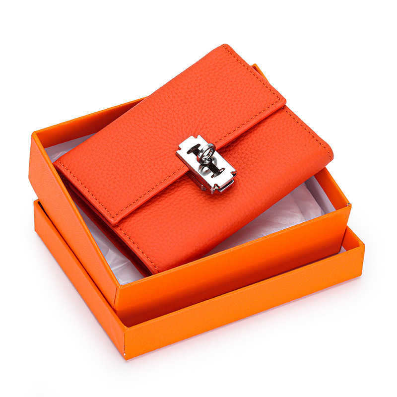 Wallets Korean Niche Brand Short Genuine Leather Simple Wallet Zipper Exquisite Wallet Portable Card Holder Coin Purse Wallets for Women G230327