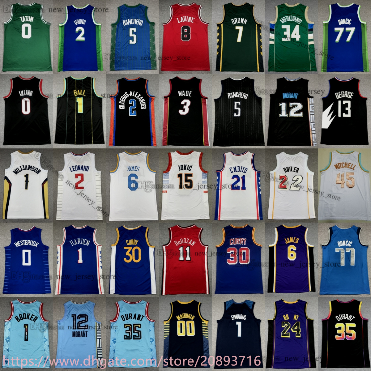 2023 New Basketball Jersey James Durant Harden Irving Tatum Curry Butler Mitchell Doncic Young Embiid Garland LaVine Banchero Murray Paul Leonard George Ja Morant, Stitched jersey
2023 New Basketball Jersey James Durant Harden Irving Tatum Curry Butler Mitchell Doncic Young Embiid Garland LaVine Banchero Murray Paul Leonard George Ja Morant, Stitched jersey