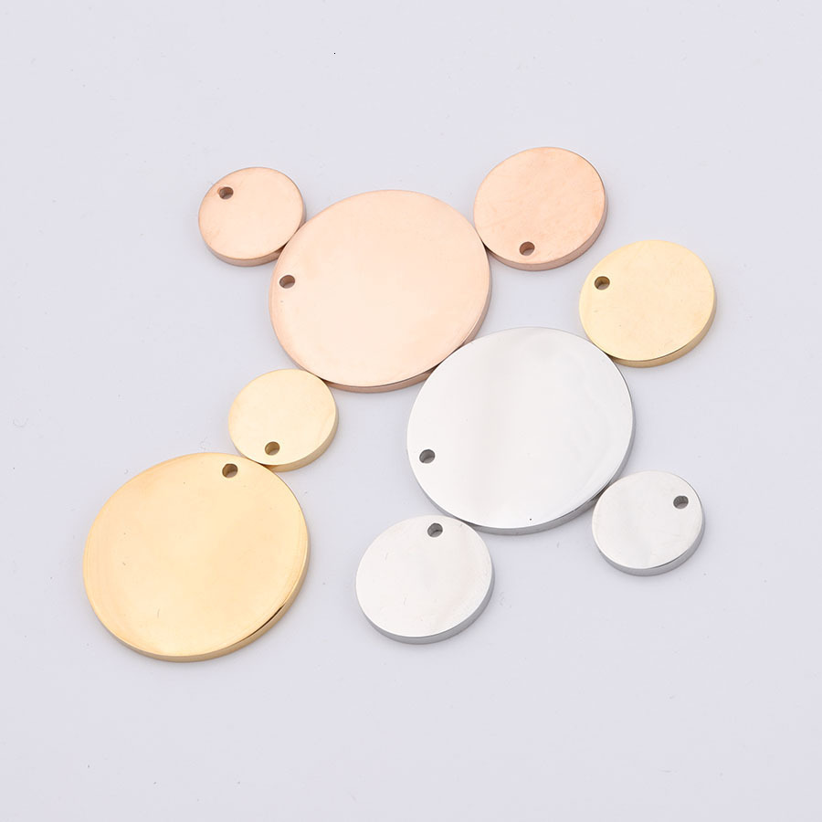 Charms Fnixtar 1.8mm Thickness DIY Blank Stamping Round Discs Mirror Polish Stainless Steel Engrave Charm Disk 251512mm 20piecelot 230325