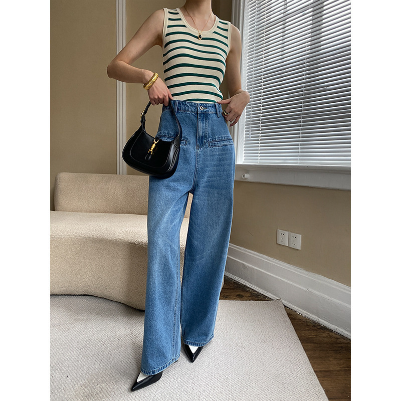 Camisoles Tanks U Neck Stripe Slim Knit Bottom Tank Tops Spring Summer Tops 230327