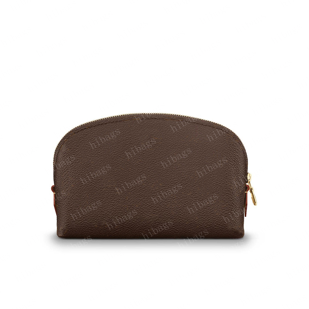 2025 Designer Make Up Pouch Zippy Bags Cosmetic Makeup Cases Bag Women Brown Flower Leather Toiletry 47515 With Box #LCP-01