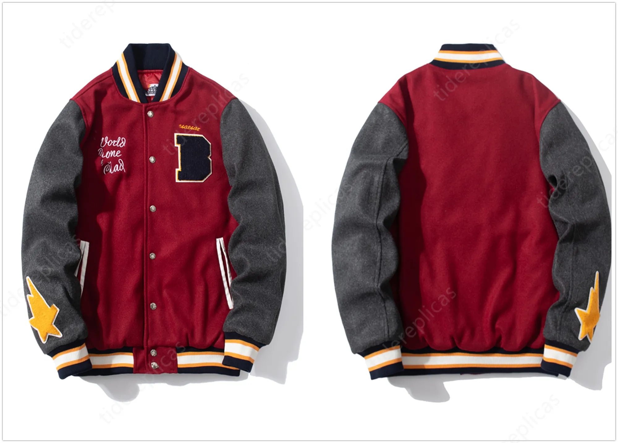 baseball jacket mens designer coat windbreaker windbreak designers varsity Lightning letter stitching cotton single breasted color block stand collar B1, Style no. 2
baseball jacket mens designer coat windbreaker windbreak designers varsity Lightning letter stitching cotton single breasted color block stand collar B1, Style no. 2