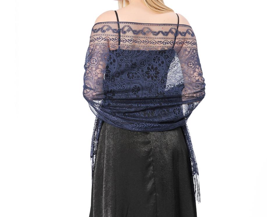 Women's Lace Shawls Wraps Others Apparel Formal Evening Party Dress Floral Lightweight Fringe Stole Bride Bridesmaid Veil for Wedding
