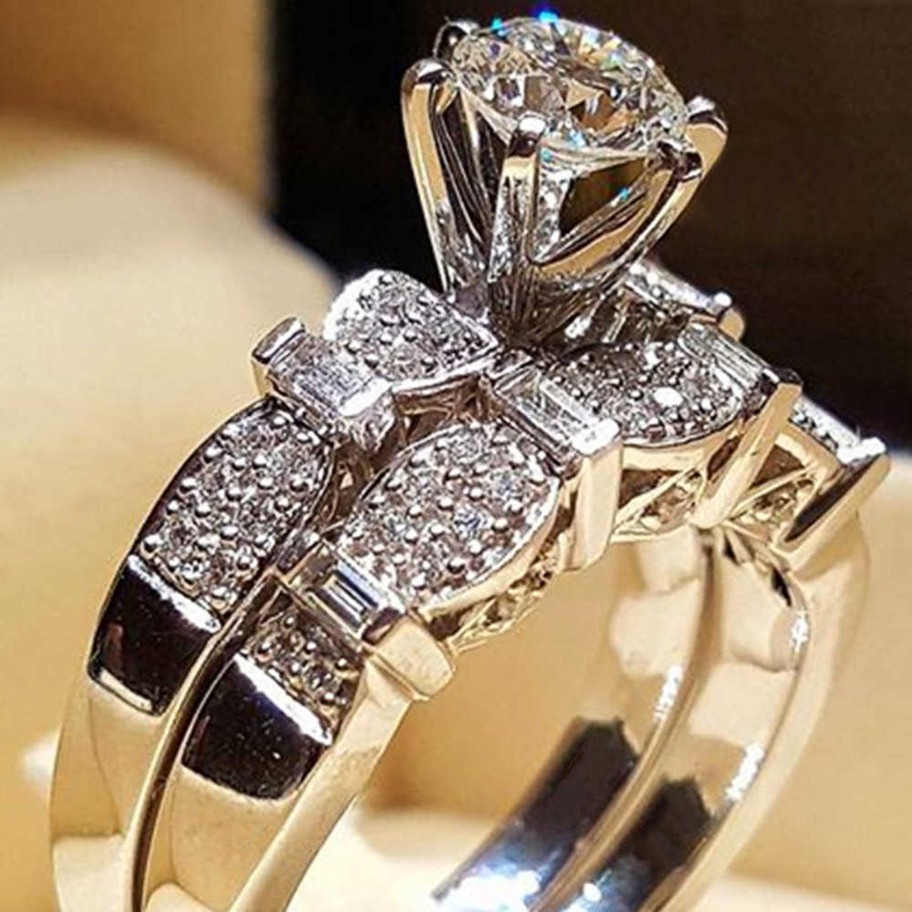 Band Rings Huitan 2022 New Trendy Women's Set Rings Statement Jewelry Geometric Shaped Modern Wedding Engagement Bands Female Accessories Z0327
