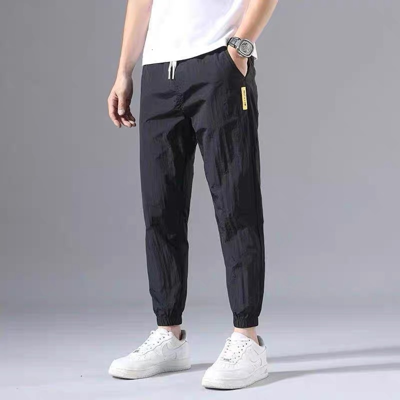Men's Pants Spring Autumn Men Pants Ice Silk Sports Jogging Pants Breathable Men Clothing Casual Loose Trousers Fashion Streetwear 230327