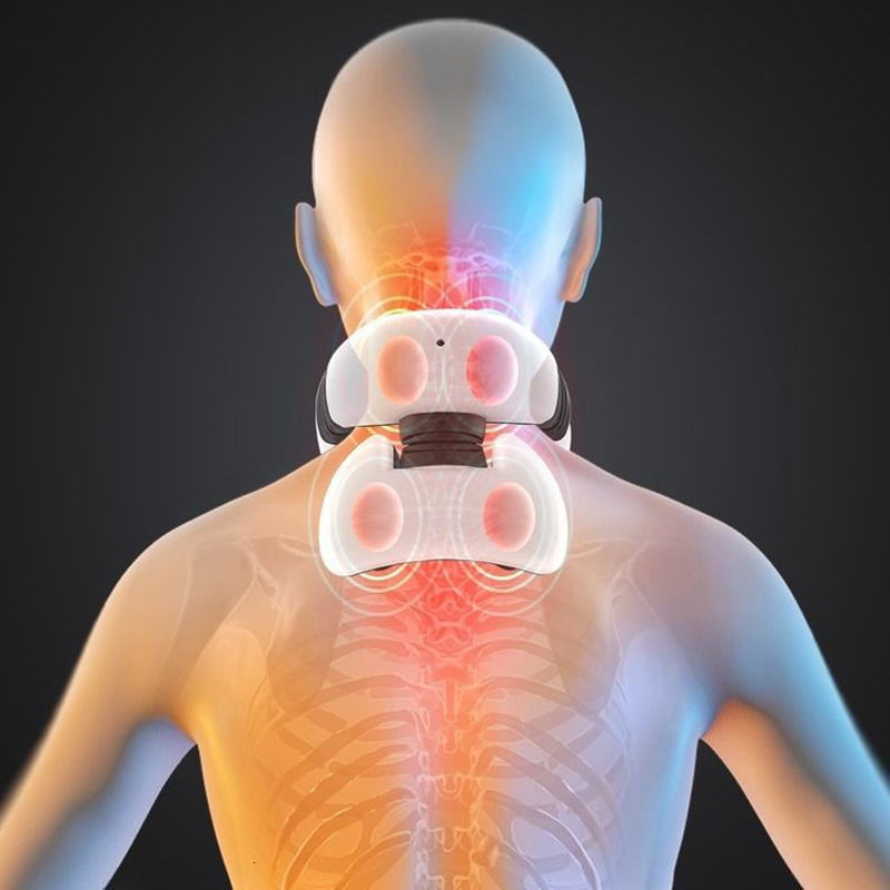 Massaging Neck Pillowws Smart Neck Massager Electric Back and Shoulder Cervical TENS Heat Massage Tool Pain Relief Relaxation Home Health Care Remote 