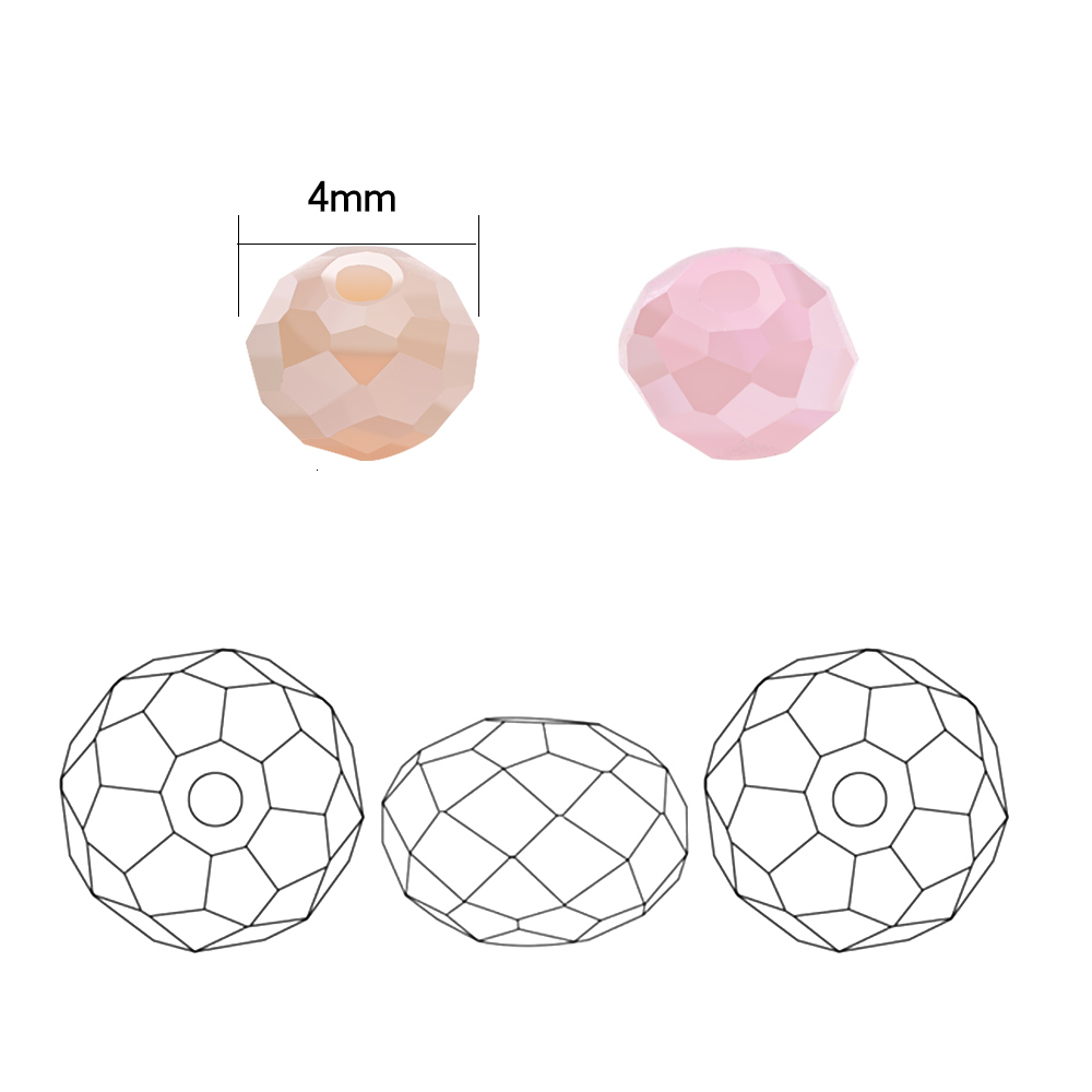 Other 4 6 8mm AB Rondelle Glass Faceted Beads for Jewelry Making DIY for Woman Briollete Crystal Round Loose Spacer Beaded Needlework 230325