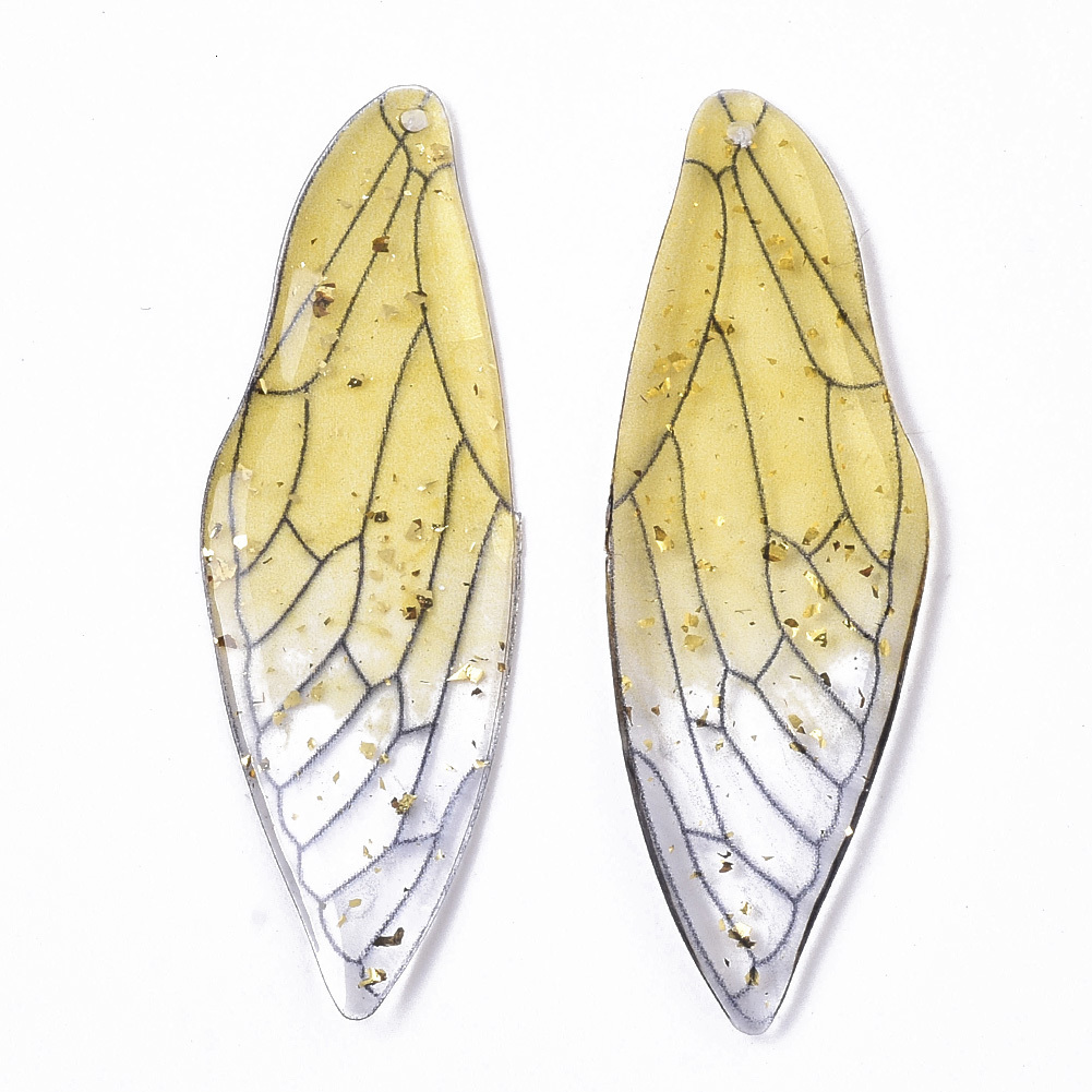Charms 50Pcs Transparent Resin Fairy Wings Pendants Simulated Insect Butterfly Charm For Women Earring Necklace DIY Jewelry Making 230325