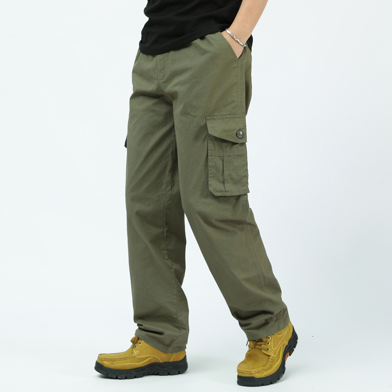 Men's Pants Men Cargo Pants Cotton Casual Pants Men Military Tactics Trousers Plus Size Clothing Multi-Pockets Work Pants 230327