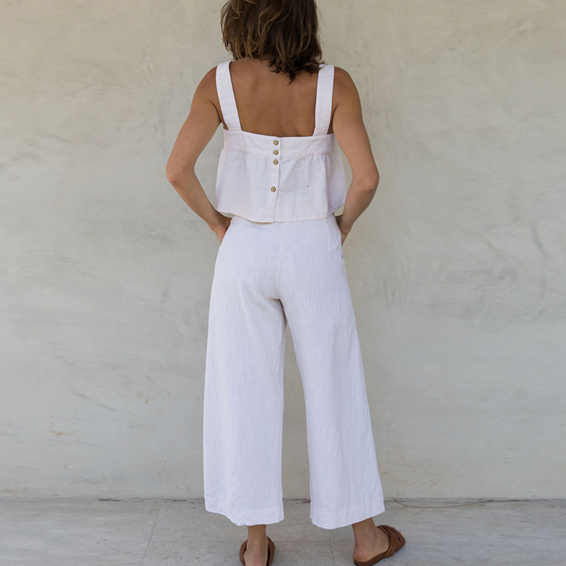 Camisoles Tanks Casual Cotton Linen Tops For Women Summer Vintage Square Collar Sleeveless Back Button Up Sexy Streetwear Korean Tops 230327