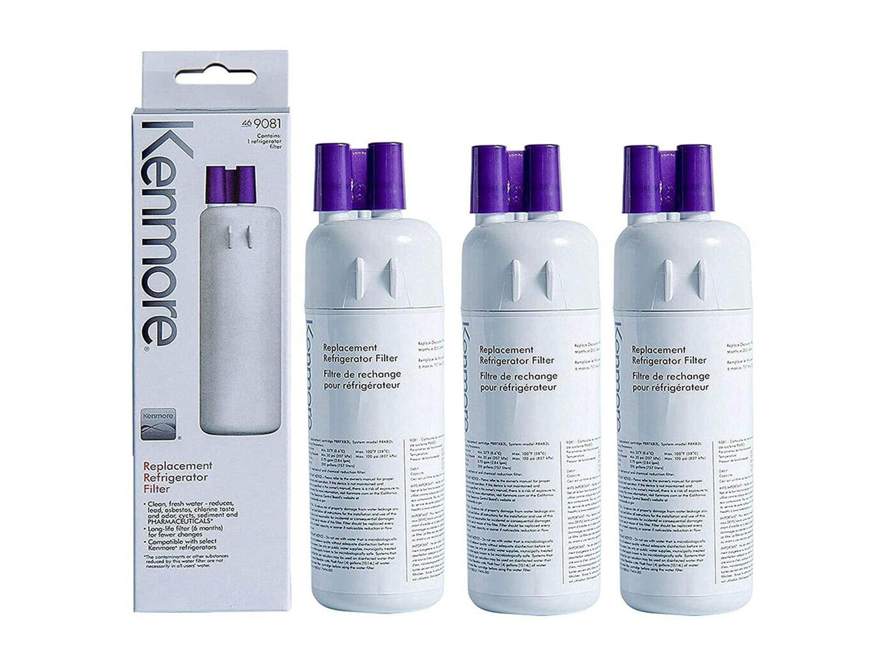 Kenmore 9081 Replacement Refrigerator Water Filter, 46-9930, 46-9081 W10295370A EDR1RXD1, P8RFWB2L, P4RFWB - 3 Pack
Kenmore 9081 Replacement Refrigerator Water Filter, 46-9930, 46-9081 W10295370A EDR1RXD1, P8RFWB2L, P4RFWB - 3 Pack