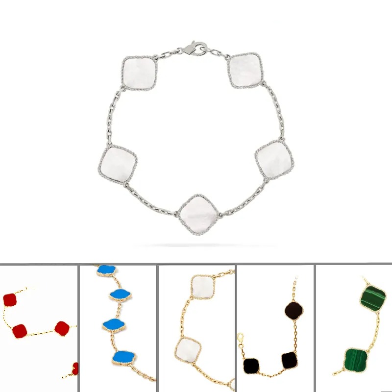 Fashion Classic Leaf flower Clover Charm Bracelets Bangle Chain 18K Gold Agate cleefs Mother-of-Pearl for Women&Girl Wedding Mother' Day Jewelry Women love gifts VAN
Fashion Classic Leaf flower Clover Charm Bracelets Bangle Chain 18K Gold Agate cleefs Mother-of-Pearl for Women&Girl Wedding Mother' Day Jewelry Women love gifts VAN