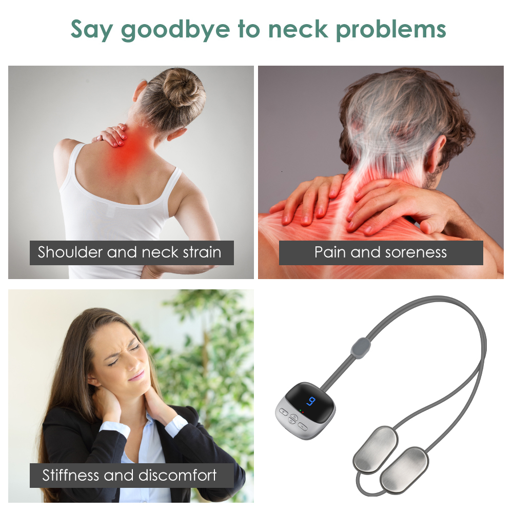 Massaging Neck Pillowws TENS Electric Neck Massager EMS Micro-current Cervical Spine Massage Device Dredge Spine Pain Relief Health Care Tools 3 Color