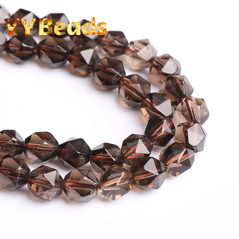 Other Natural Faceted Smoky Crystal Quartzs Beads Loose Spacer Charm Beads For Jewelry Making Necklaces Bracelets For Women 6 8 10mm 230325