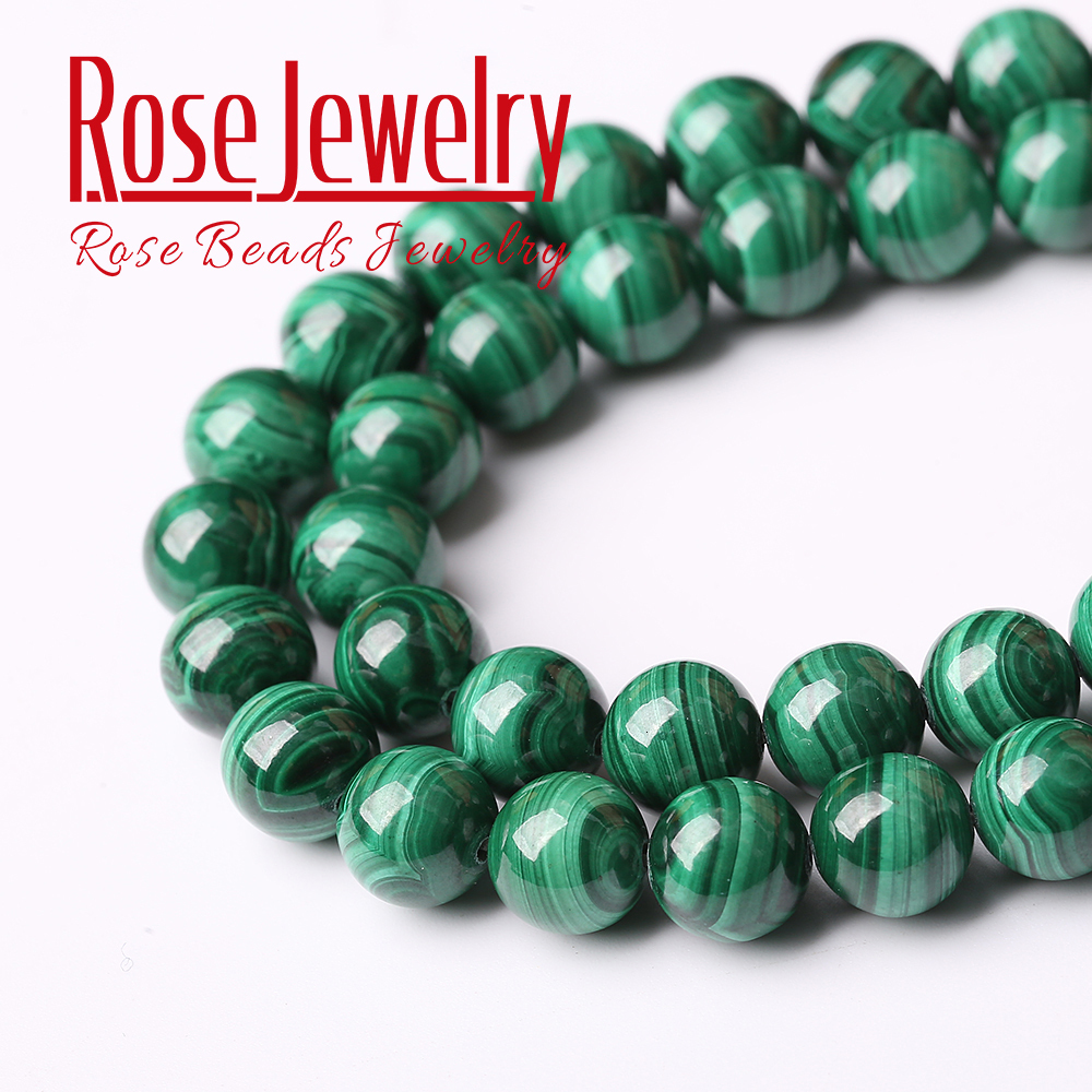 Other Wholesale Natural Malachite Round Loose Stone Beads Bracelet Necklace Needlework Beads For Jewelry Making 46810 mm 15 inches 230325