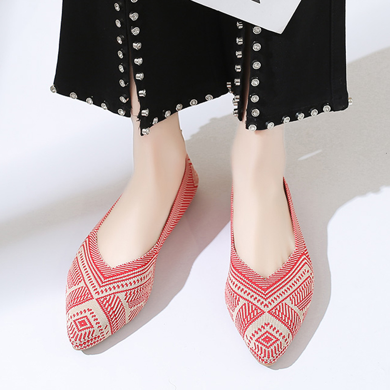 Sandals Fashion Slip On Mesh Loafers Stretch Ballet Shallow Flats Women Soft Bottom Knit Dress Shoes Moccasins Comfort Ballet Flats 230327