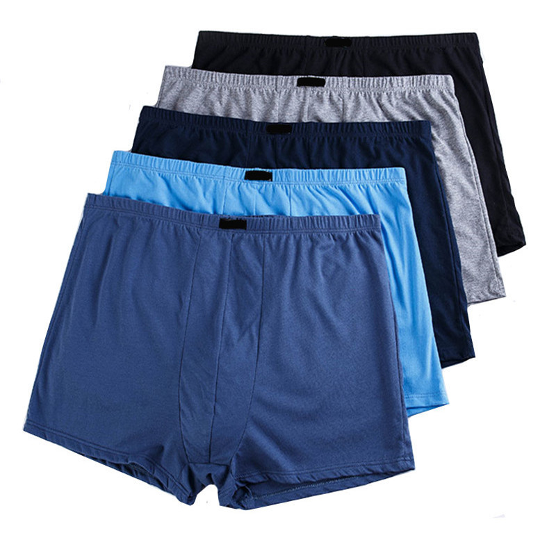 Underpants 5pcs/Lot Large Size Men's Panties High Rise Loose Men Underwear Boxer Shorts 100 Cotton Men's Boxers Man Pack Underpants For Men 