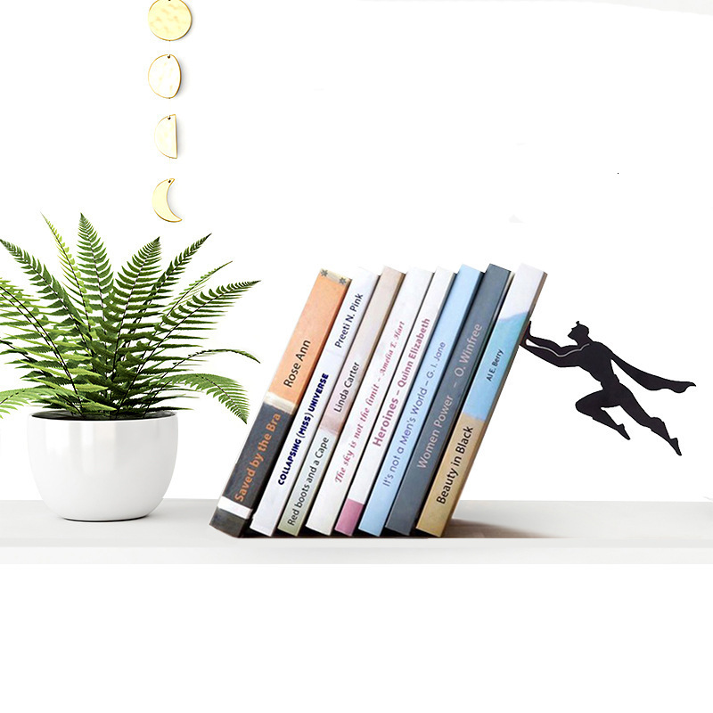 Other Home Decor Superhero Bookend Figurines Metal Bookshelf Desktop Ornament ation Crafts DC Superheros Statue Sculpture 230327