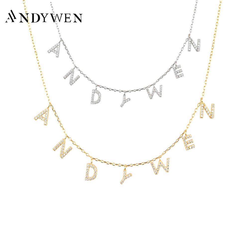 ANDYWEN 925 Sterling Silver Gold Personalized Name Pendant Necklace Alpahbet Birthday Gift Valentiens European Initial Jewelry
ANDYWEN 925 Sterling Silver Gold Personalized Name Pendant Necklace Alpahbet Birthday Gift Valentiens European Initial Jewelry