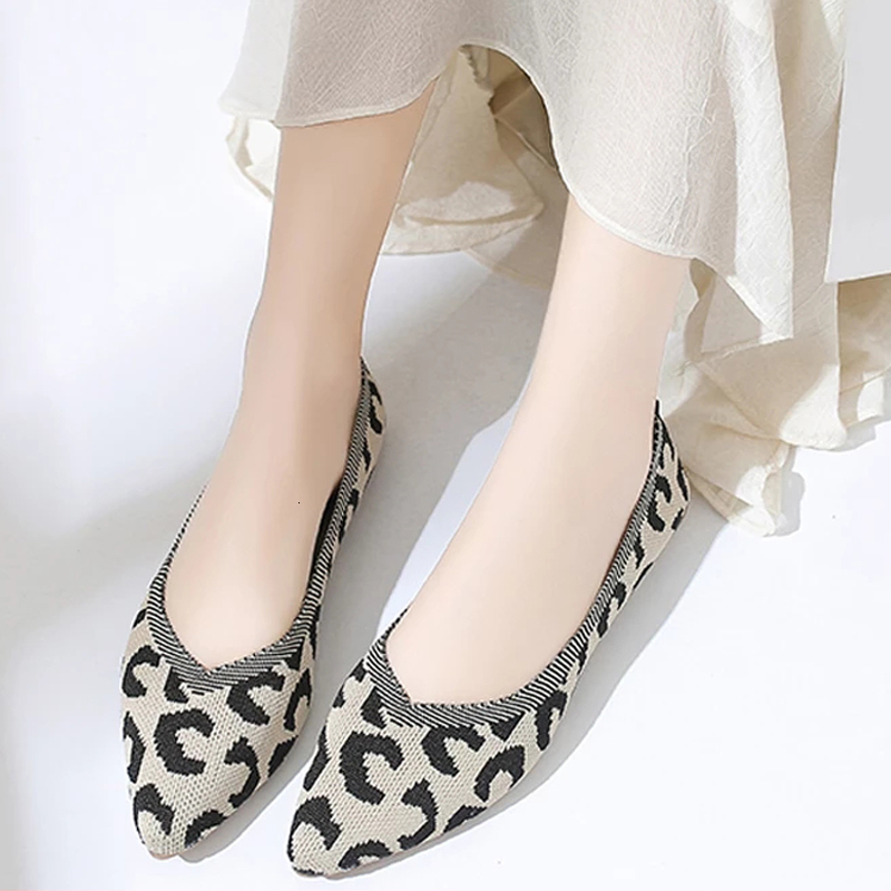 Sandals Fashion Slip On Mesh Loafers Stretch Ballet Shallow Flats Women Soft Bottom Knit Dress Shoes Moccasins Comfort Ballet Flats 230327