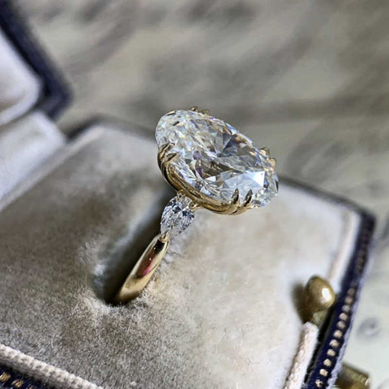 Band Rings CAOSHI Dainty Women's Finger Ring with Ovalshaped Crystal Delicate Vintage Style Accessories Temperament Lady Wedding Jewelry Z0327