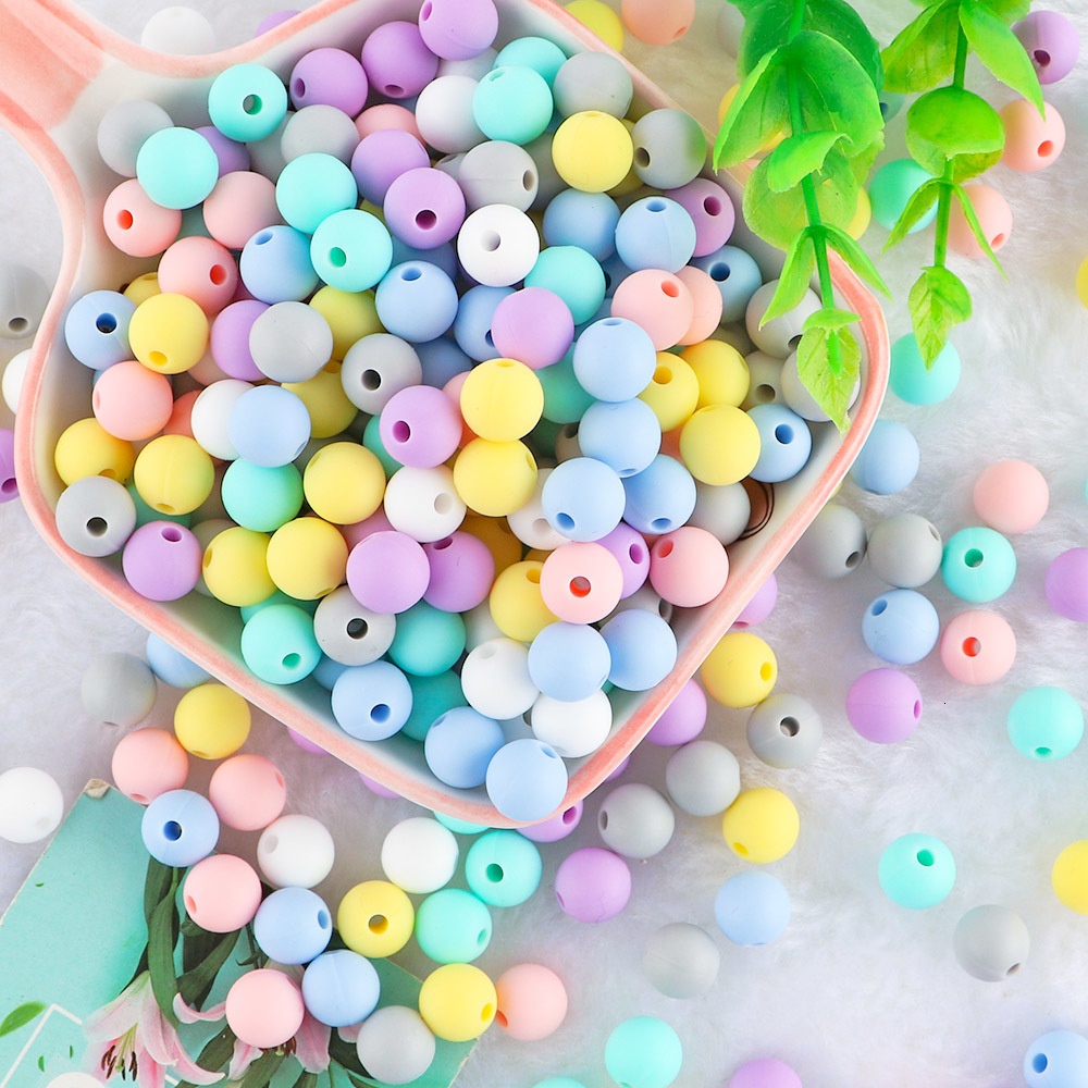 Other Sunrony 1001000Pcs Silicone Beads 12mm Round Bead For Jewelry Making Bulk DIY Pacifier Chain Bracelet Necklace Accessories 230325
