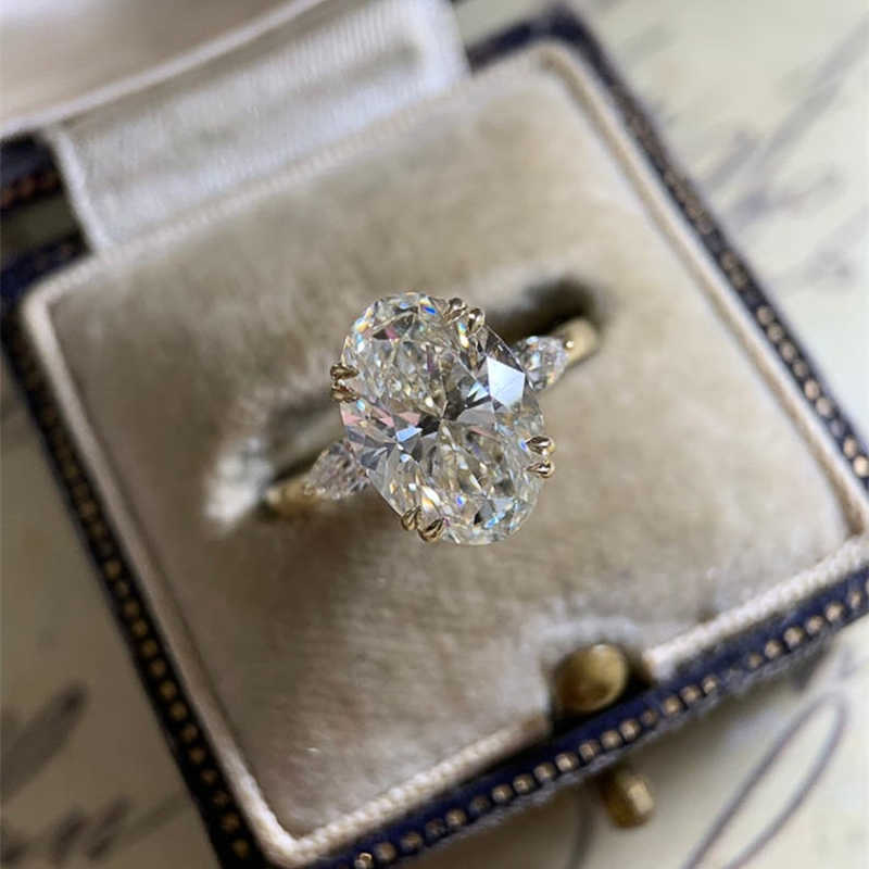 Band Rings CAOSHI Dainty Women's Finger Ring with Ovalshaped Crystal Delicate Vintage Style Accessories Temperament Lady Wedding Jewelry Z0327