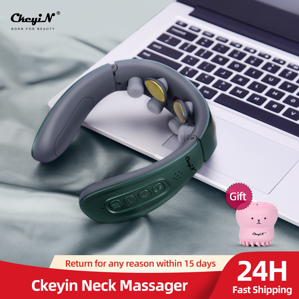 Massaging Neck Pillowws Ckeyin Neck Massager Electric Machine for Pain Relief Tool Health Care Relaxation Smart Electric Heating Cervical Physiotherap
