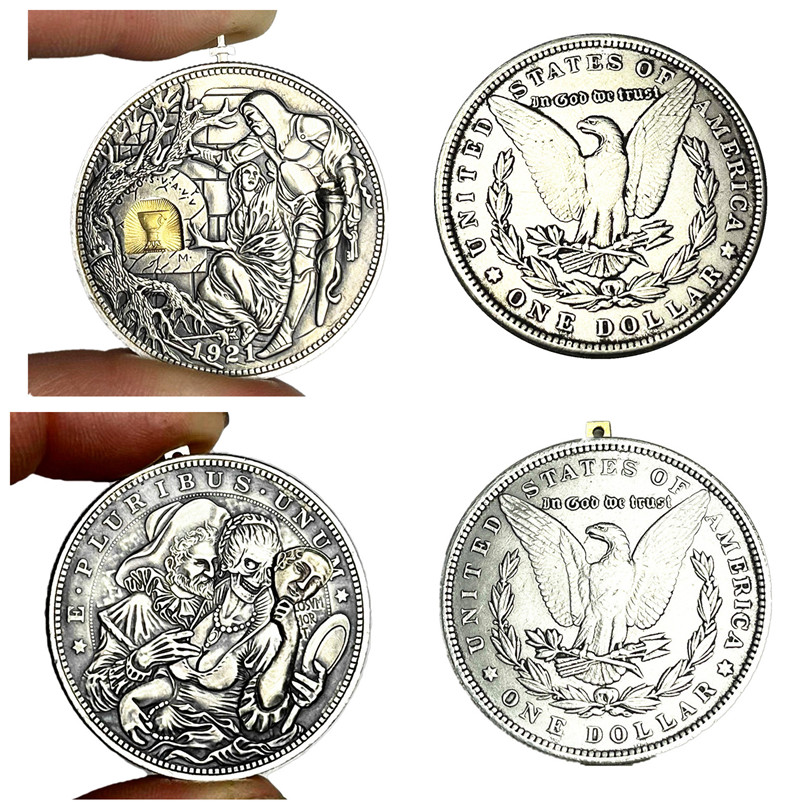 USA Movable Mechanism Challenge Coin Hobo Nickel 2pcs/lot Morgan Dollar Amazing Magic Art Mask Girl Holy Grail Wandering Removeable Sword free shipping
USA Movable Mechanism Challenge Coin Hobo Nickel 2pcs/lot Morgan Dollar Amazing Magic Art Mask Girl Holy Grail Wandering Removeable Sword free shipping