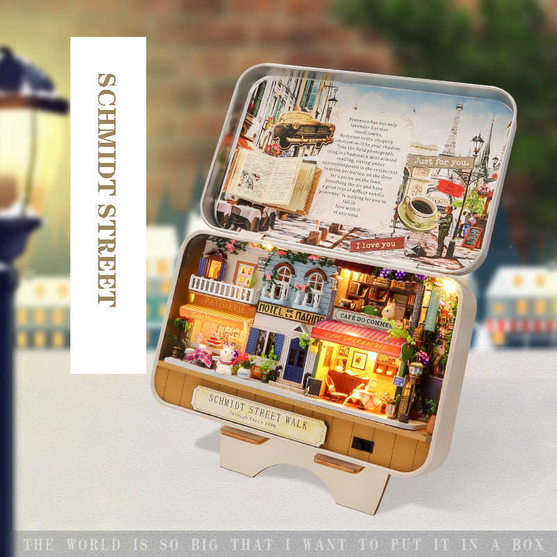 Architecture Miniature Diy Dollhouse Kit Box Theater Mini Doll House Prefabricated Furniture Case Toys For Children Birthday Gifts