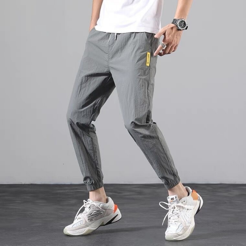 Men's Pants Spring Autumn Men Pants Ice Silk Sports Jogging Pants Breathable Men Clothing Casual Loose Trousers Fashion Streetwear 230327
