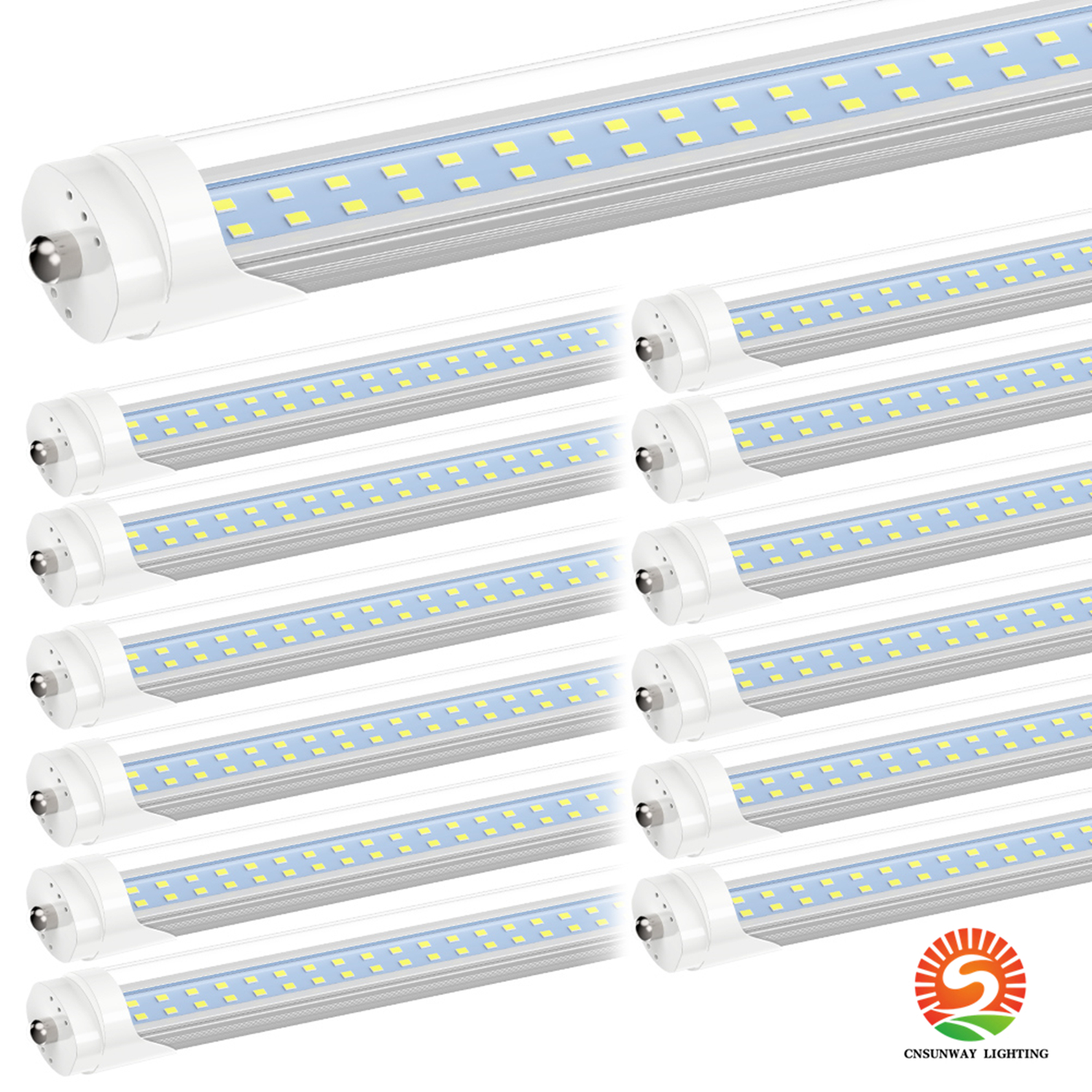 8ft led light tube wholesale 72W Led Tubes T8 8feet FA8 Single Pin G13 R17D Integrated Double Sides smd2835 AC85-265V Shop lights garage fixtures ETL