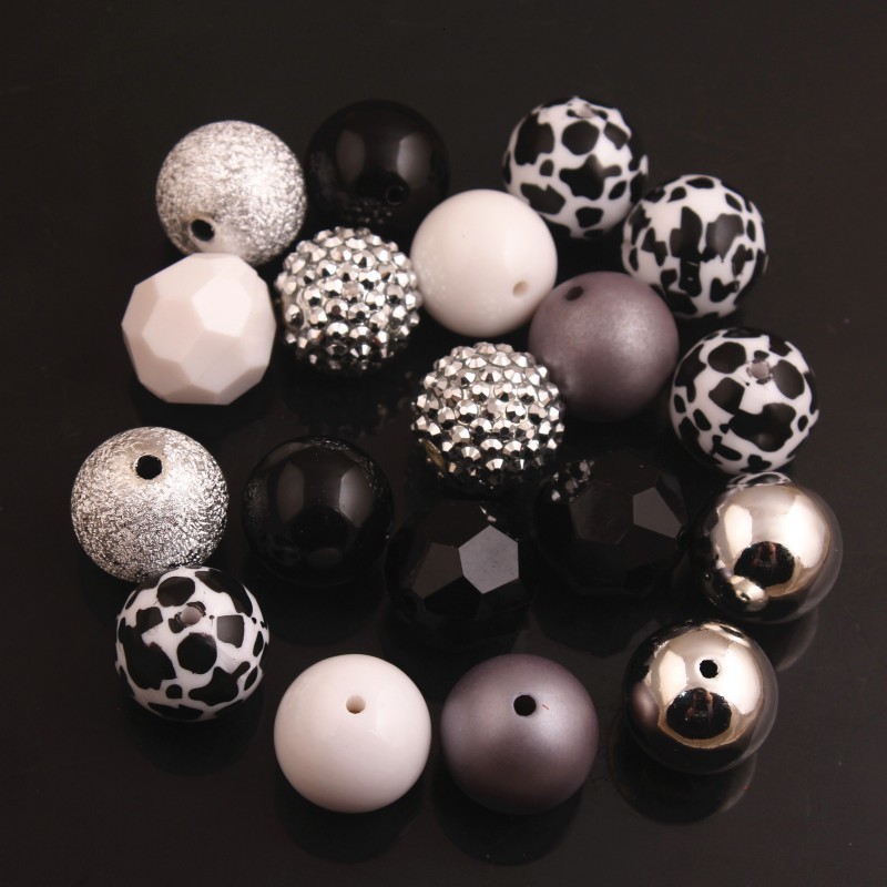 Other OYKZA 20mm Colorful Color Mixed Style Acrylic Chunky Beads 50pcs A Lot Beads for Bubblegum Chunky beads Necklace Jewelry 230325