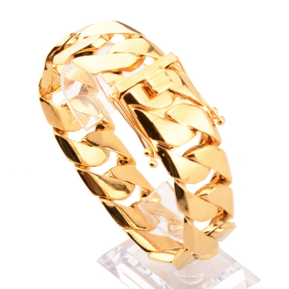 Charm Bracelets 20MM23MM 22CM Miami Curb Cuban Chain Bracelets Dragon Casting Clasp Rocker Bangle Hip hop Men Lock Clasp Fashion Jewelry 230325