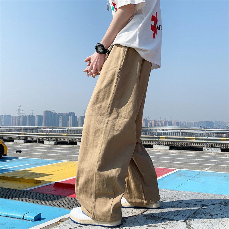 Men's Pants Harajuku Cotton Wide leg Oversize Pants Casual Pants Baggy Sweatpants Streetwear Long Pants For Men Straight Trousers 230327
