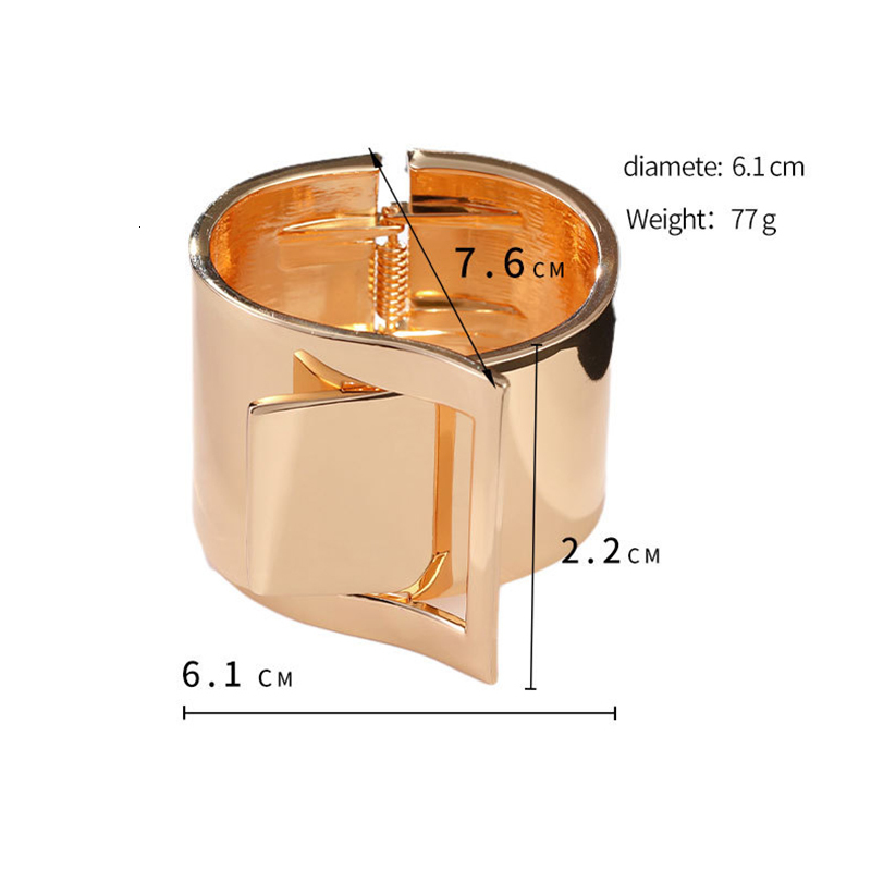 Bangle Selling Bracelet for Women Wholesale Fashion Belt Buckle Head Shape Punk Smooth Exaggerate Wide Bracelet 230325